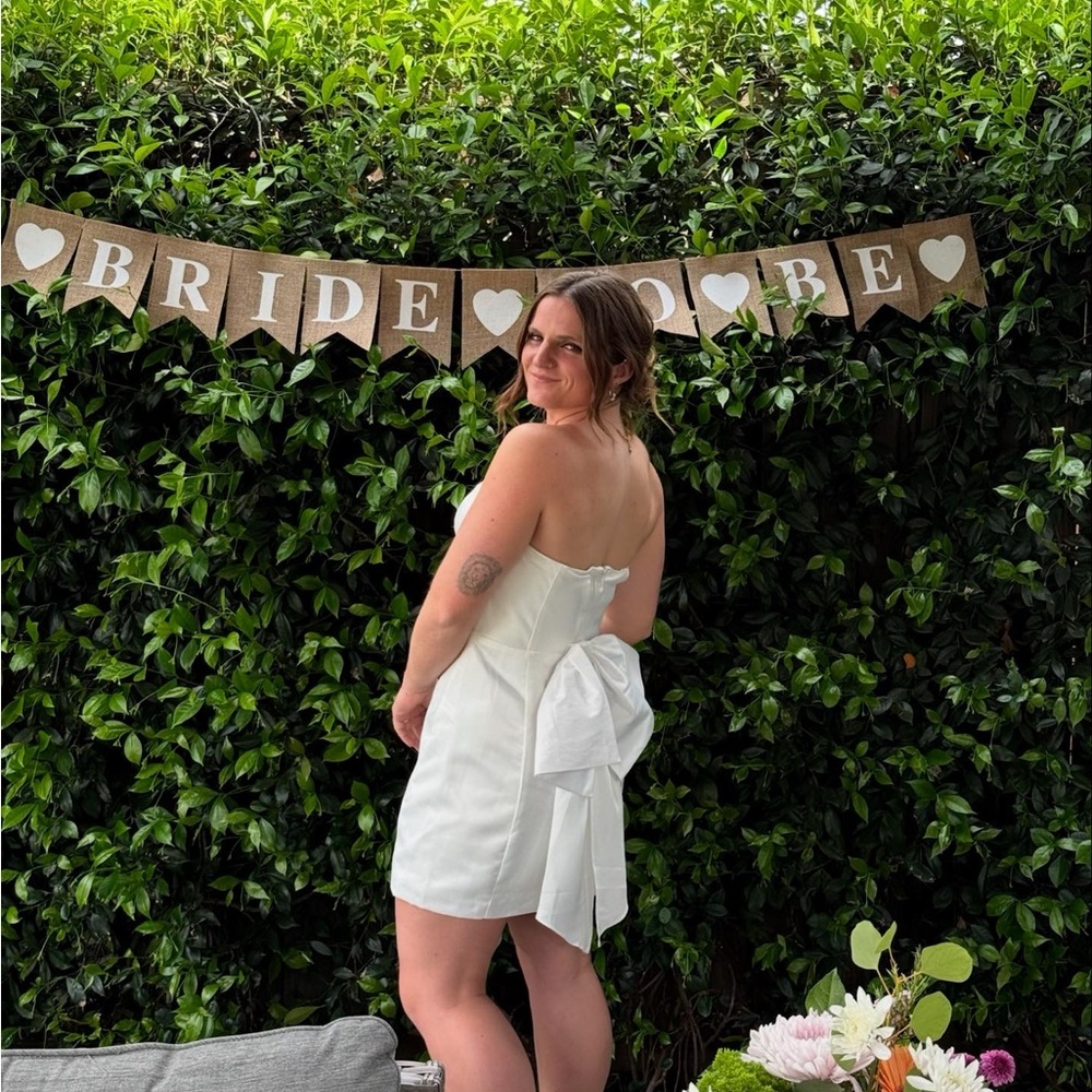 Lulus White Strapless Bow Back Dress